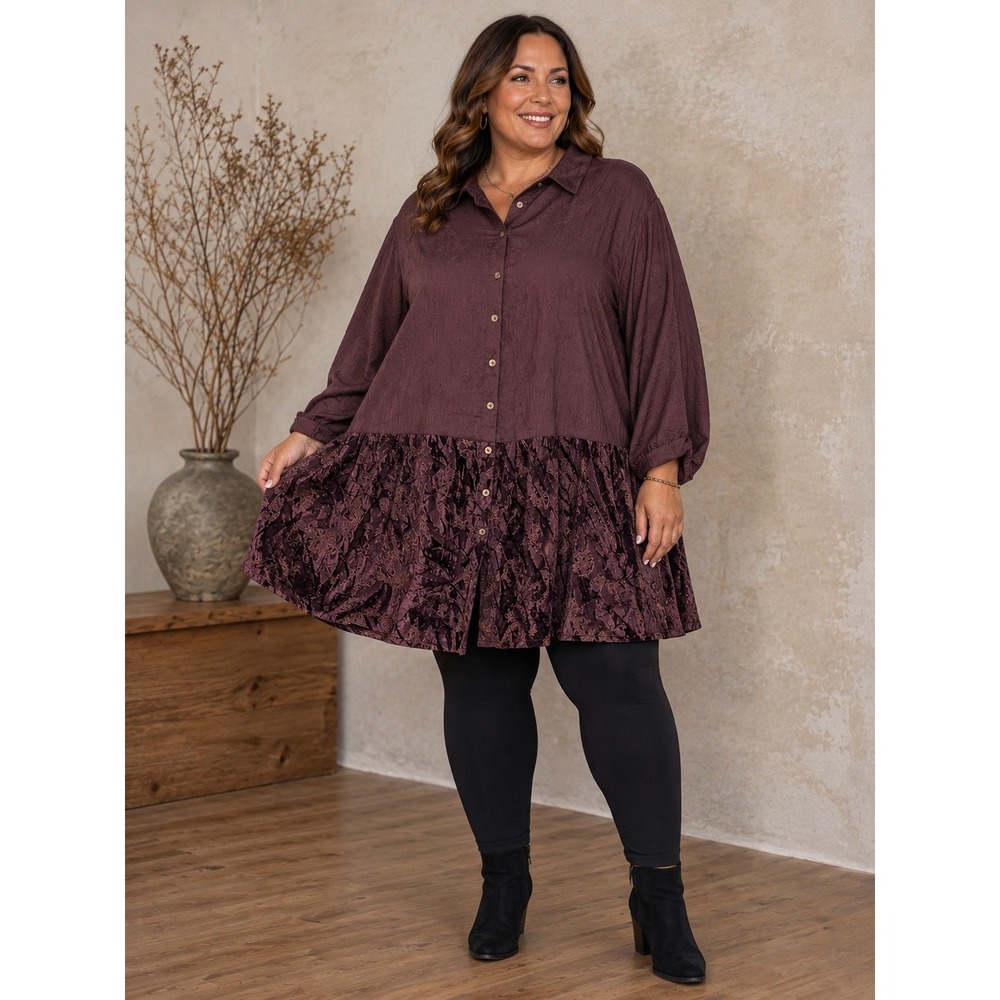 Lola P Top Boho Dark Floral Embroidered Velvet Festival Peasant Cottagecore 4X